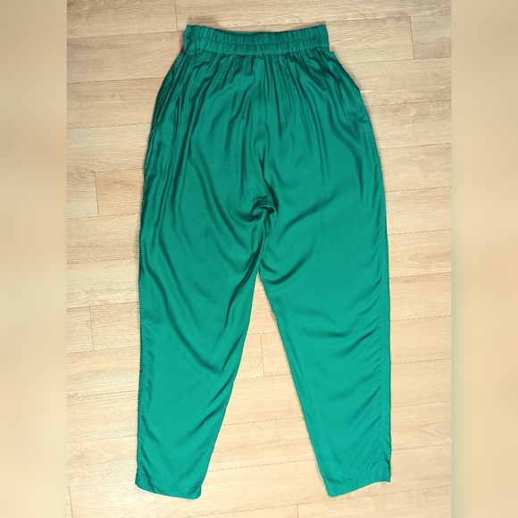 SOLD Vintage 80s 90s High Waisted Embroidered Gold Beaded Genie Harem Pants Sz M - Picture 3 of 8